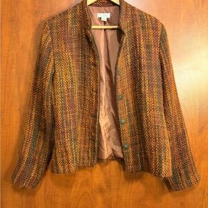 Christopher & Banks Multicolor Tweed Blazer